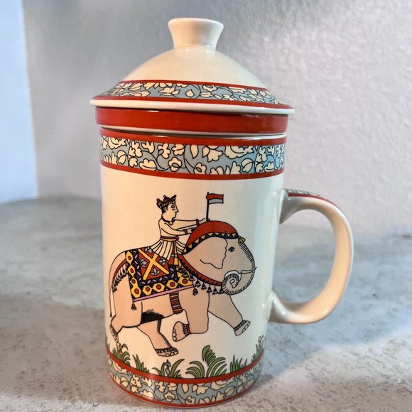 Lot of 2 World Market Tea Infuser 3 Piece Mugs - Picture 5 of 15